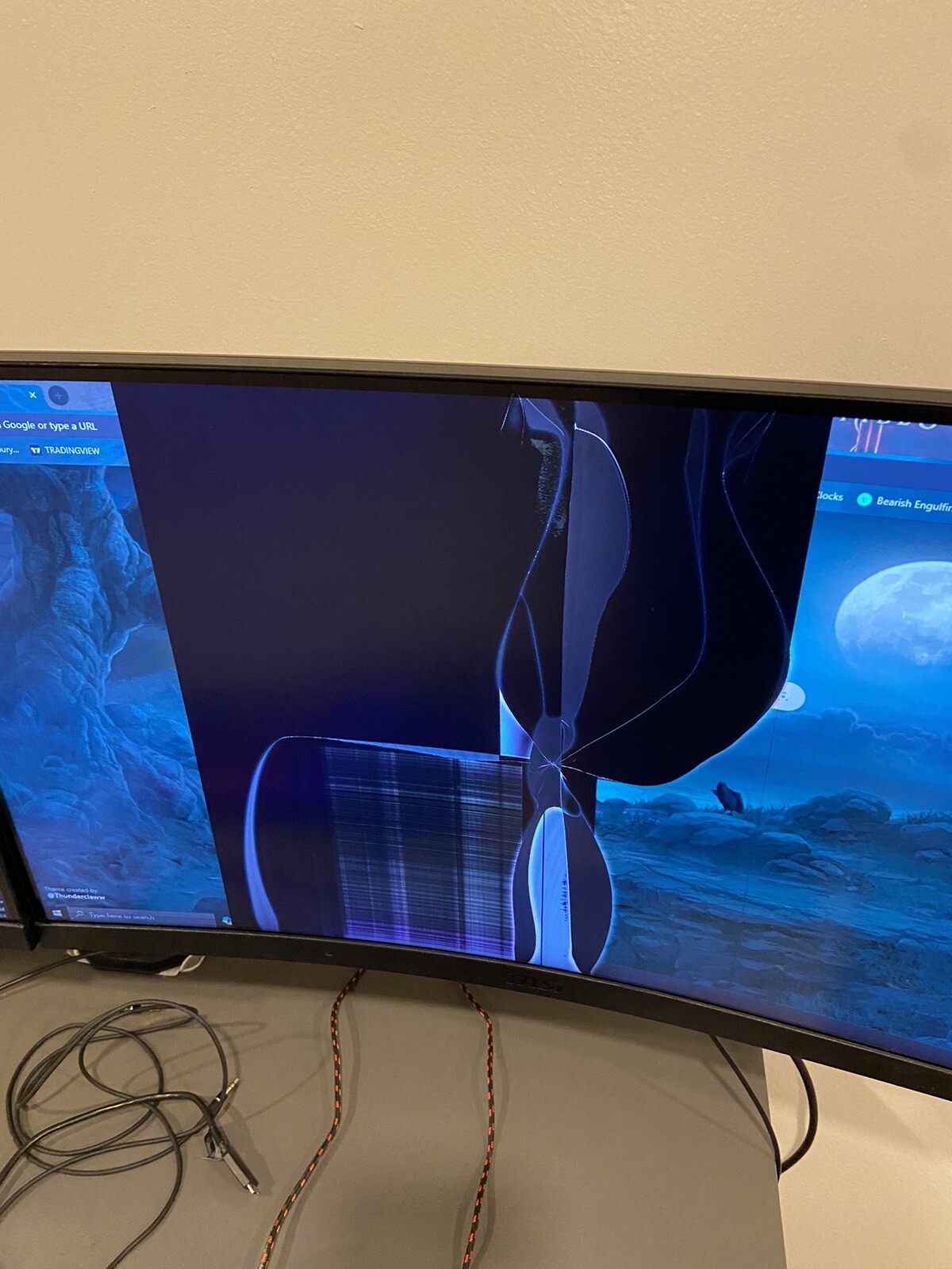 FOR PARTS MSI Optix G27C5 27" LCD Curved Gaming Monitor