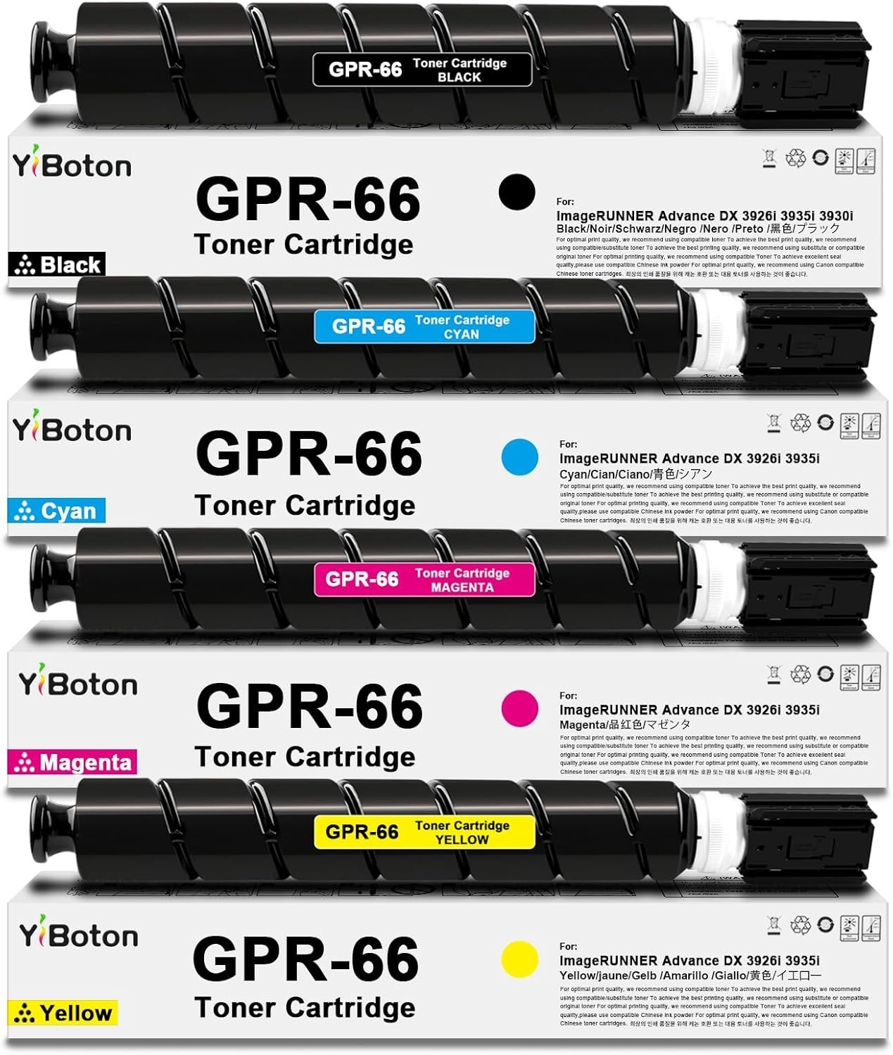 GPR66 GPR-66 Toner Cartridge 4 Pack For Canon ImageRunner DX 3926i 3930i 3935i