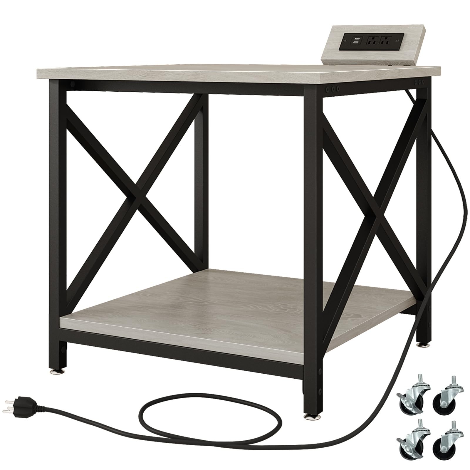 24"x23.6"Large Printer Stand with Power Outlet