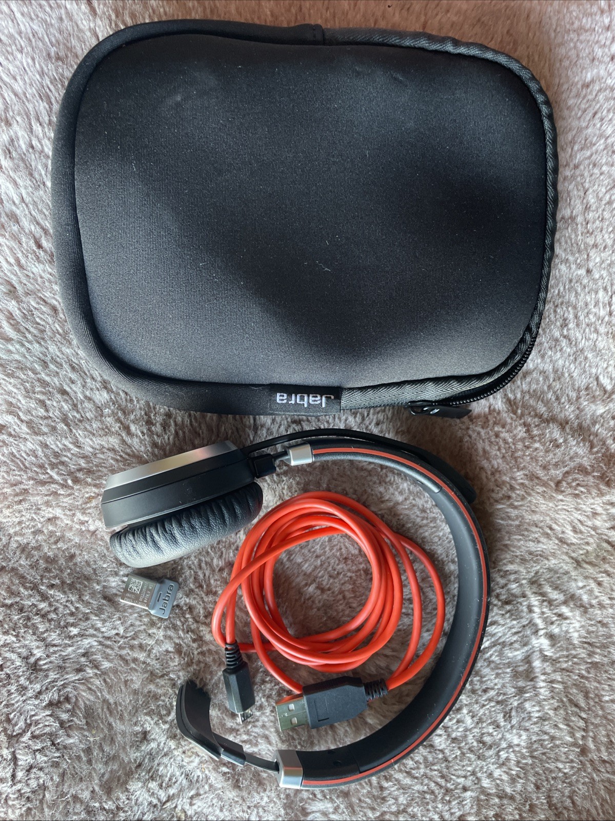 Jabra Evolve 65 Bluetooth Wireless Headset HSC018W w/ USB Dongle & Case