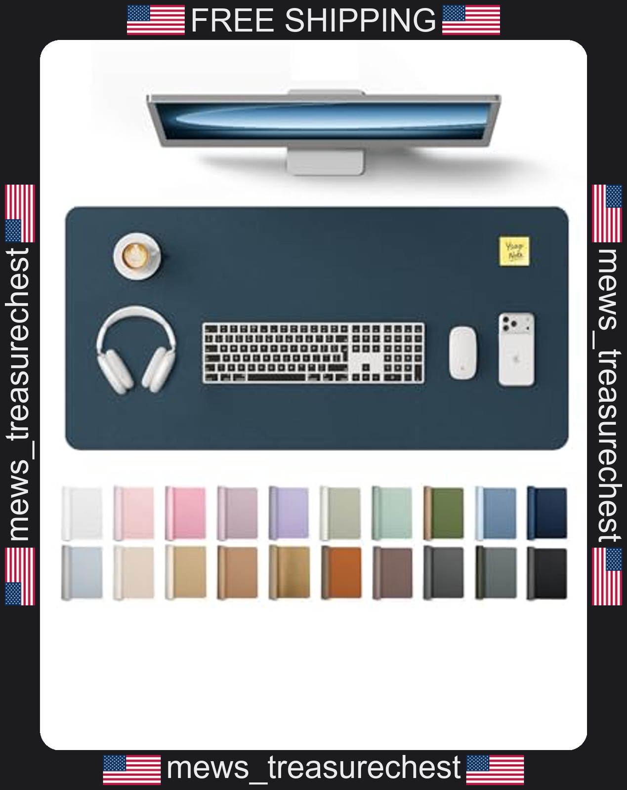 Leather Desk Protector Large Mouse Pad Non-Slip Waterproof Office Mat