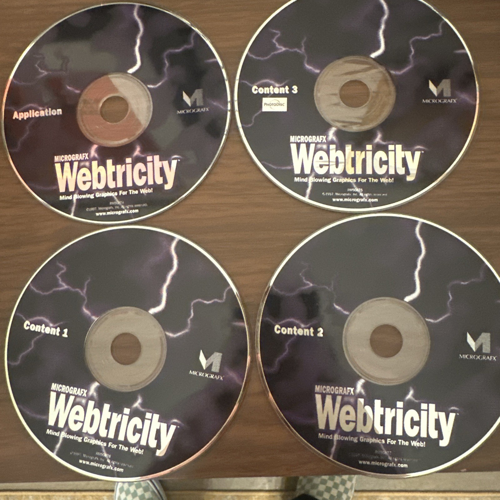 Micrografx Webtricity CD-ROM Software Lot (4 Discs) Content 1,2,3 + Application
