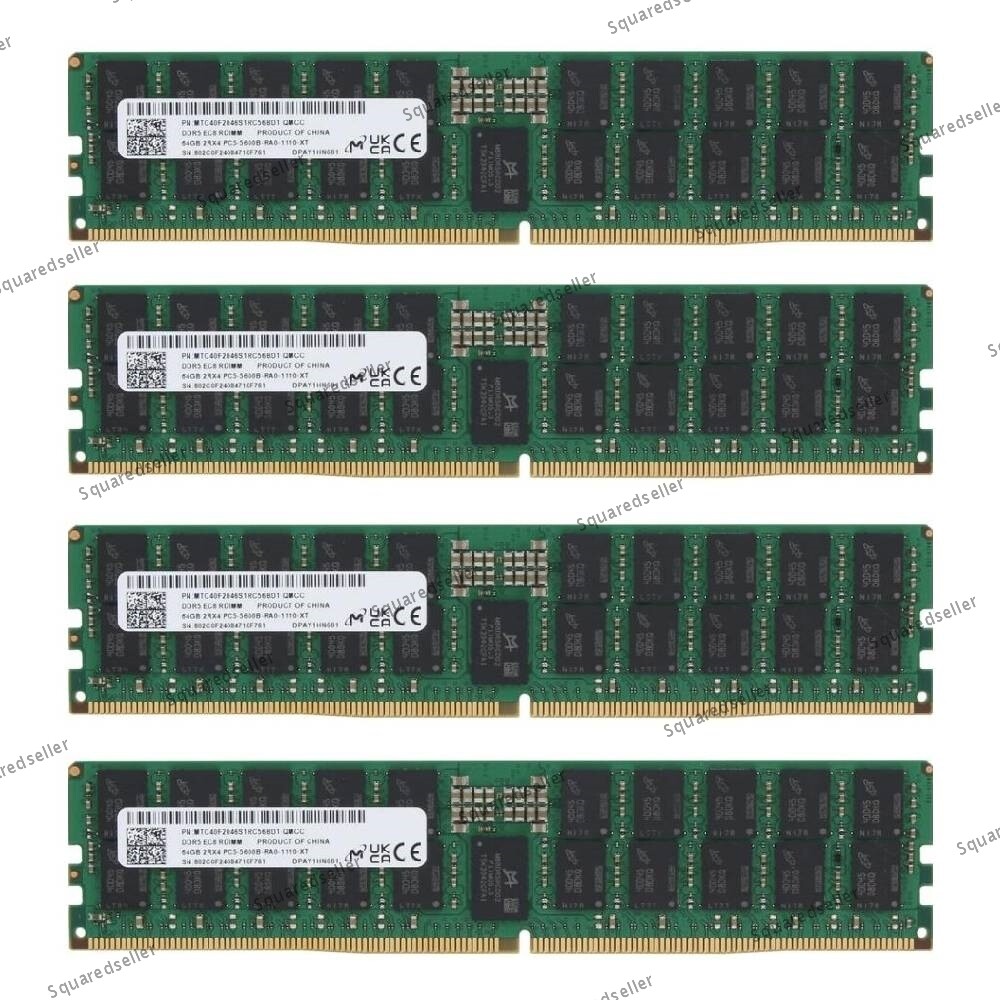 Micron（4x64GB）256GB 5600MHz DDR5 REG ECC RAM EC8 RDIMM MTC40F2046S1RC56BG1