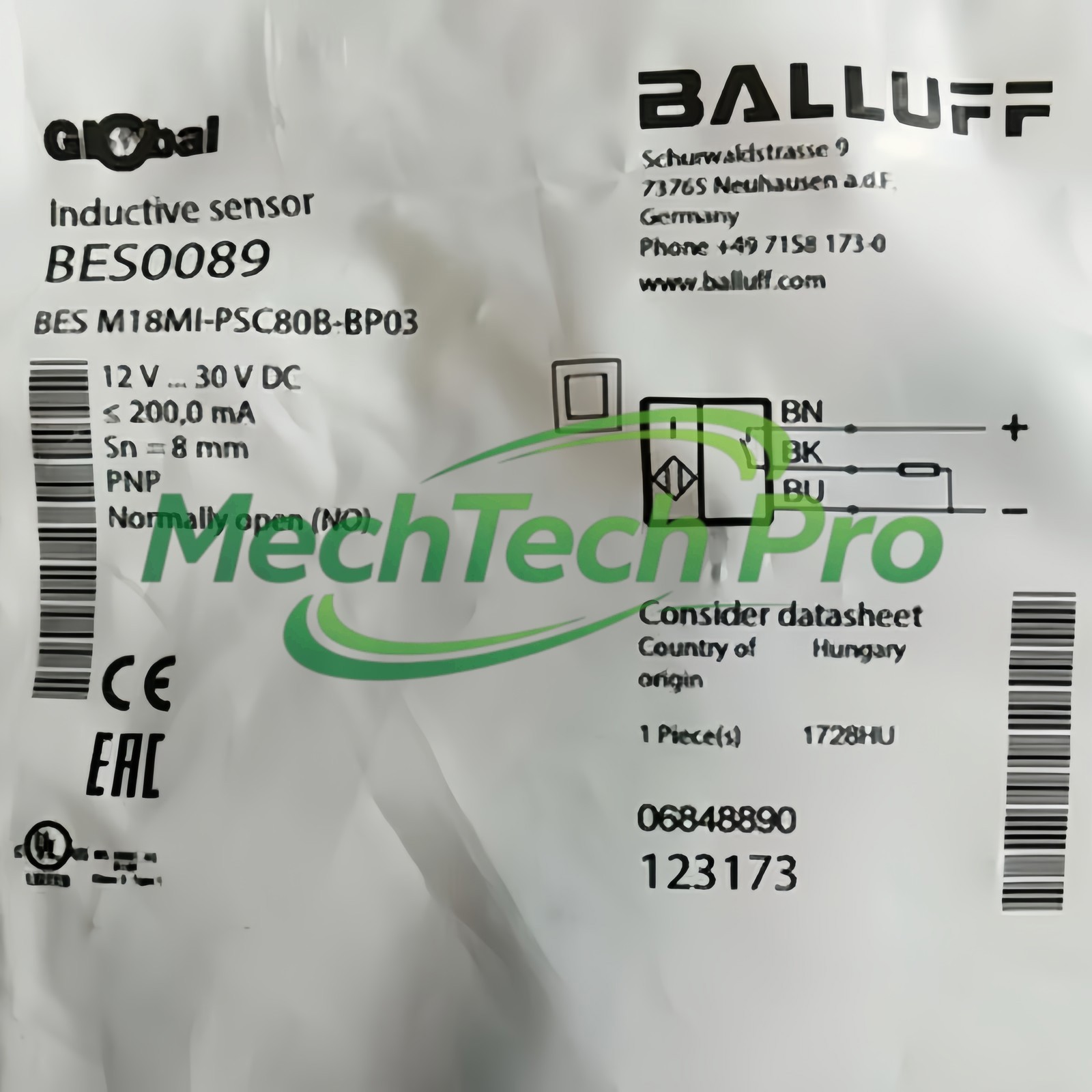 1PCS NEW FOR BALLUFF proximity switch BES0089 BES M18MI-PSC80B-BP03 sensor