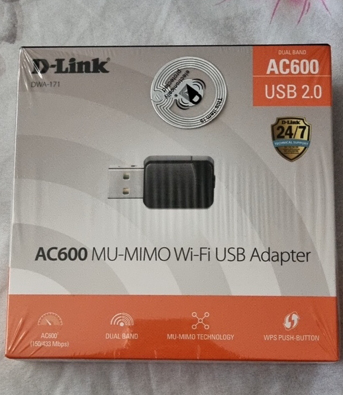 New Sealed D-Link AC600 Mu-Mimo WiFi USB Adapter
