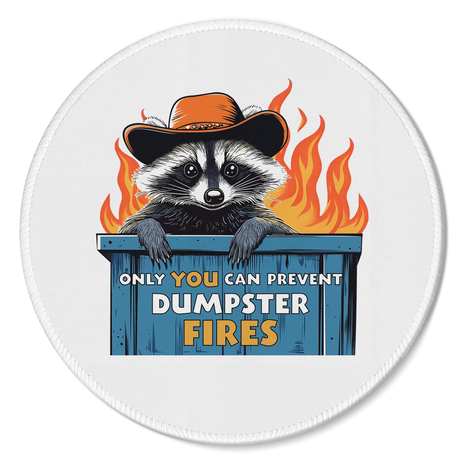 Dumpster Fire Raccoon Mouse Pad Work Desk Laptop Accessories 7.9x7.9 Inch