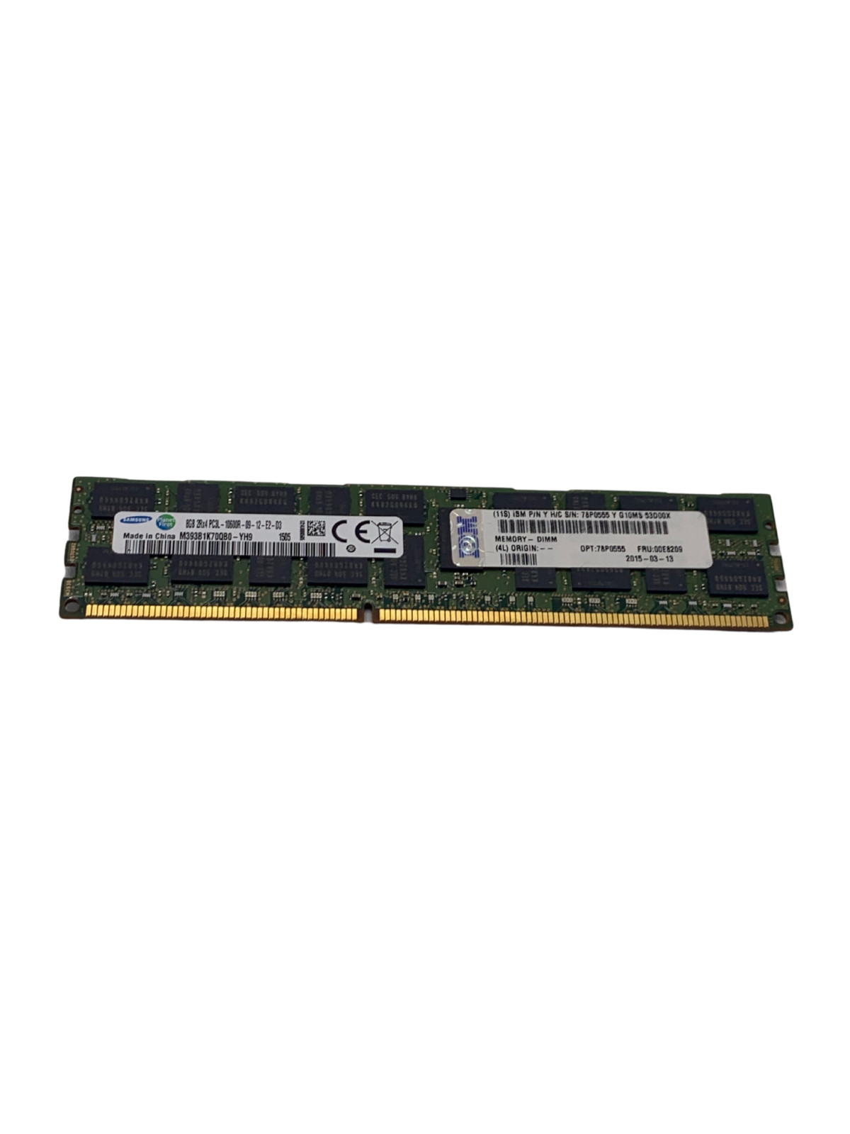 IBM 00E8209 8GB 2Rx4 PC3L 10600R Memory Module 78P0555 w60