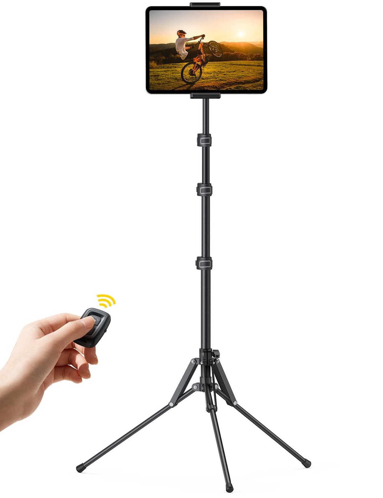 Lamicall Adjustable Tablet Floor Tripod Stand - 64.9" Height, 360° Rotation