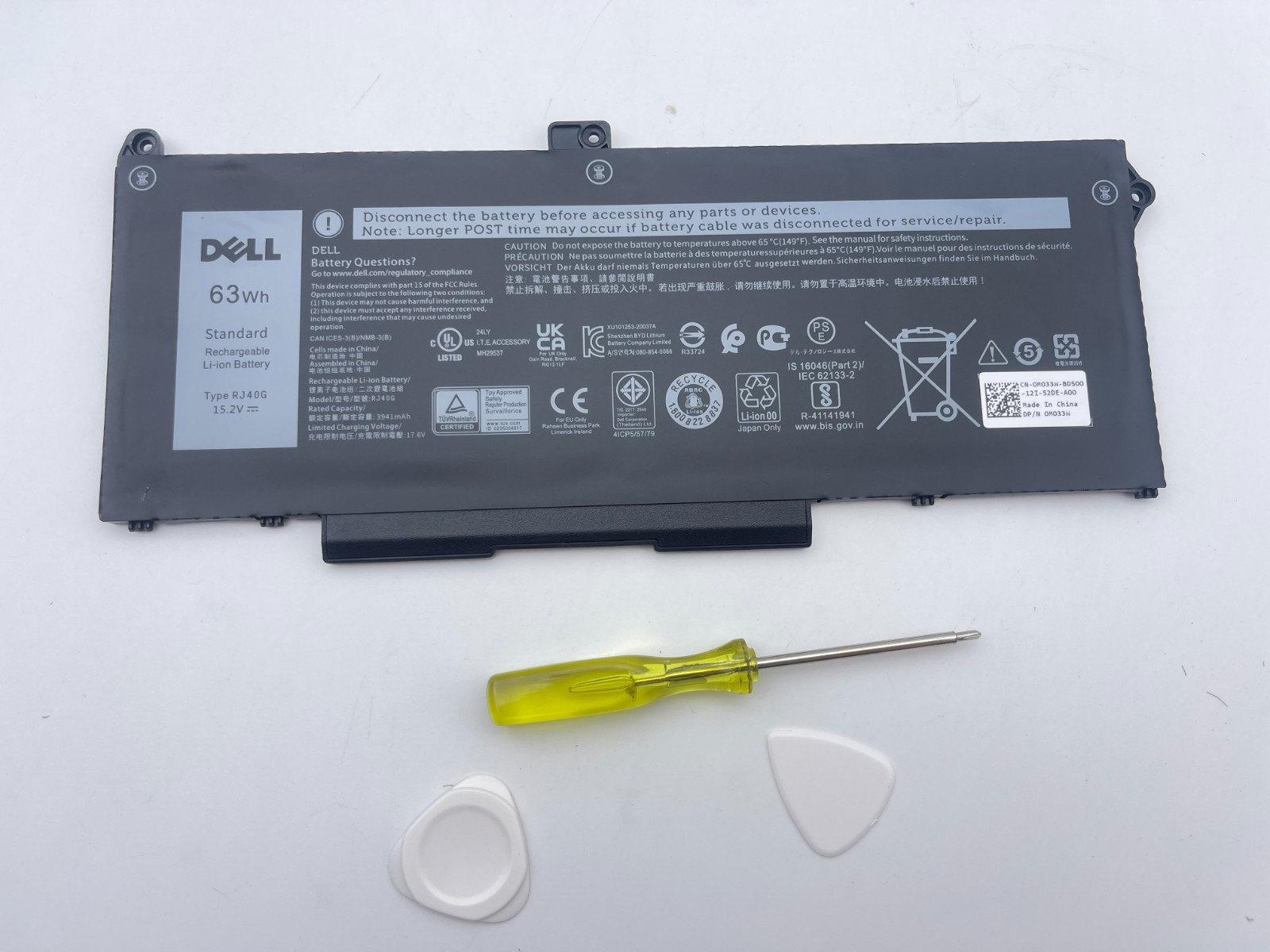 Original RJ40G 63Wh 4-Cell Battery For Dell Latitude 15 5520 Precision 15 3560