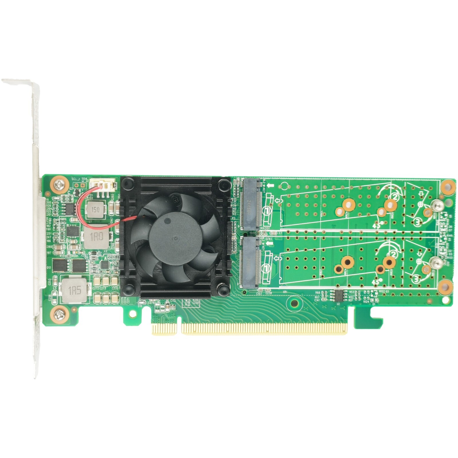 Shinreal PCI Express x16 to Quad M.2 NVMe SSD Switch Adapter  2280