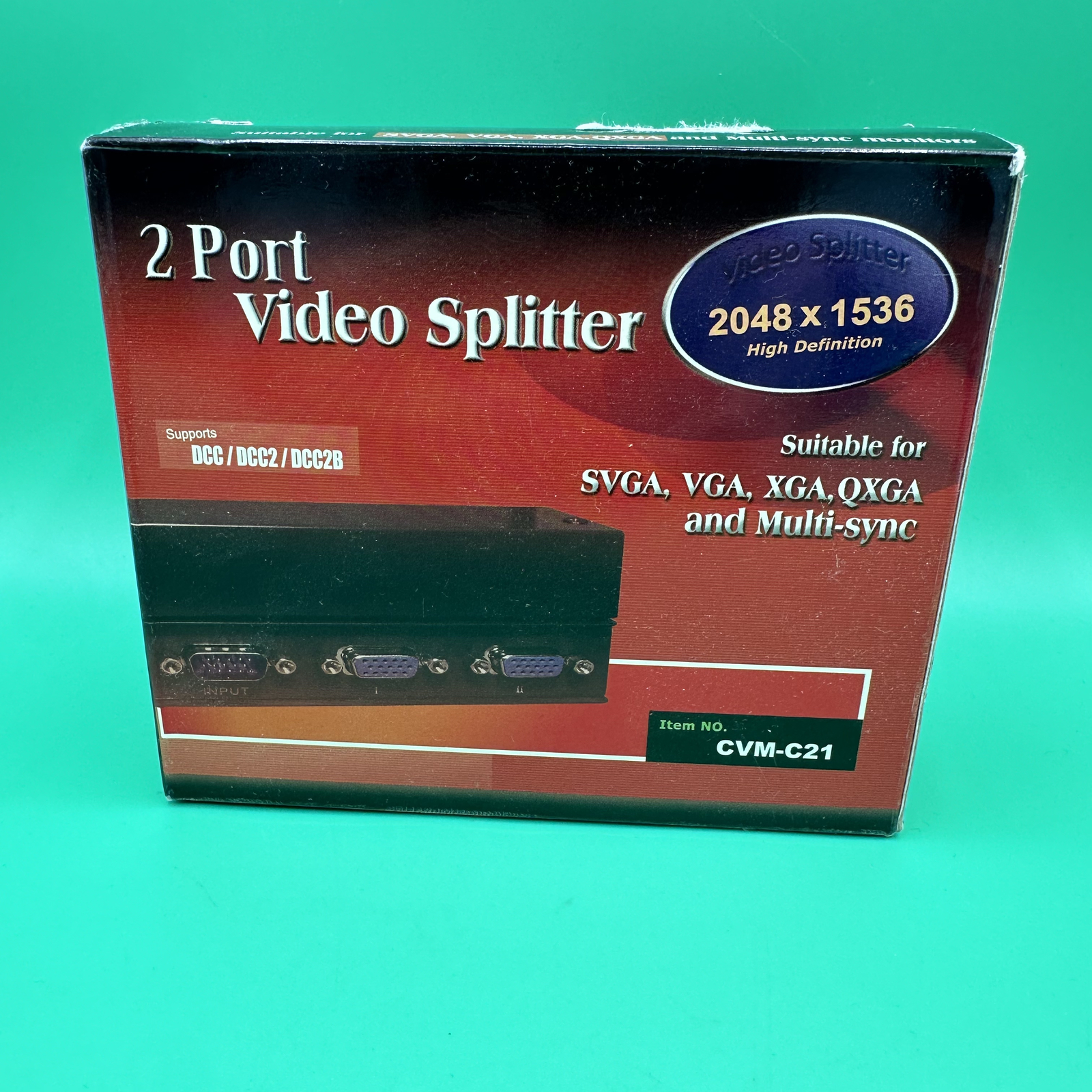 1x2 2 Port VGA HD15 Video Splitter PC Laptop to TV LCD Monitor Display 450MHz