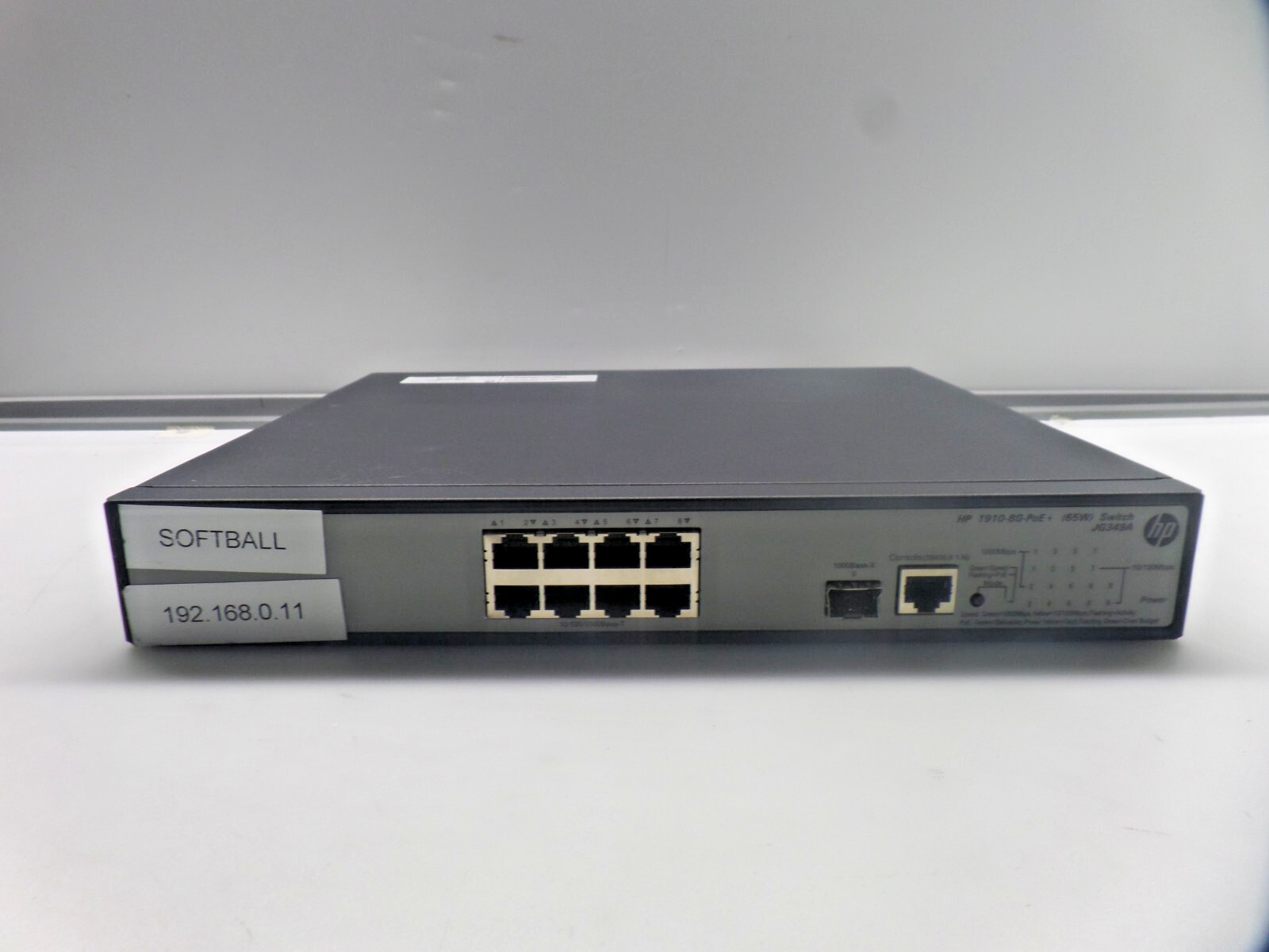 HP 1910-8G 8-Port Switch JG349A Used/AS-IS