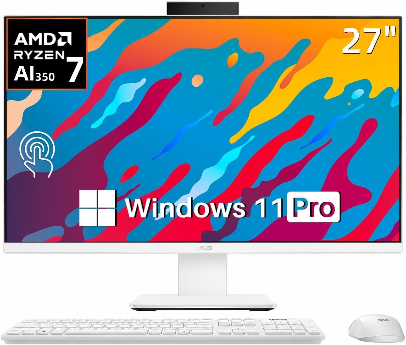 ASUS VM670 27" Touchscreen All-in-One PC Ryzen AI 7 350 Upto 64GB DDR5 4TB SSD