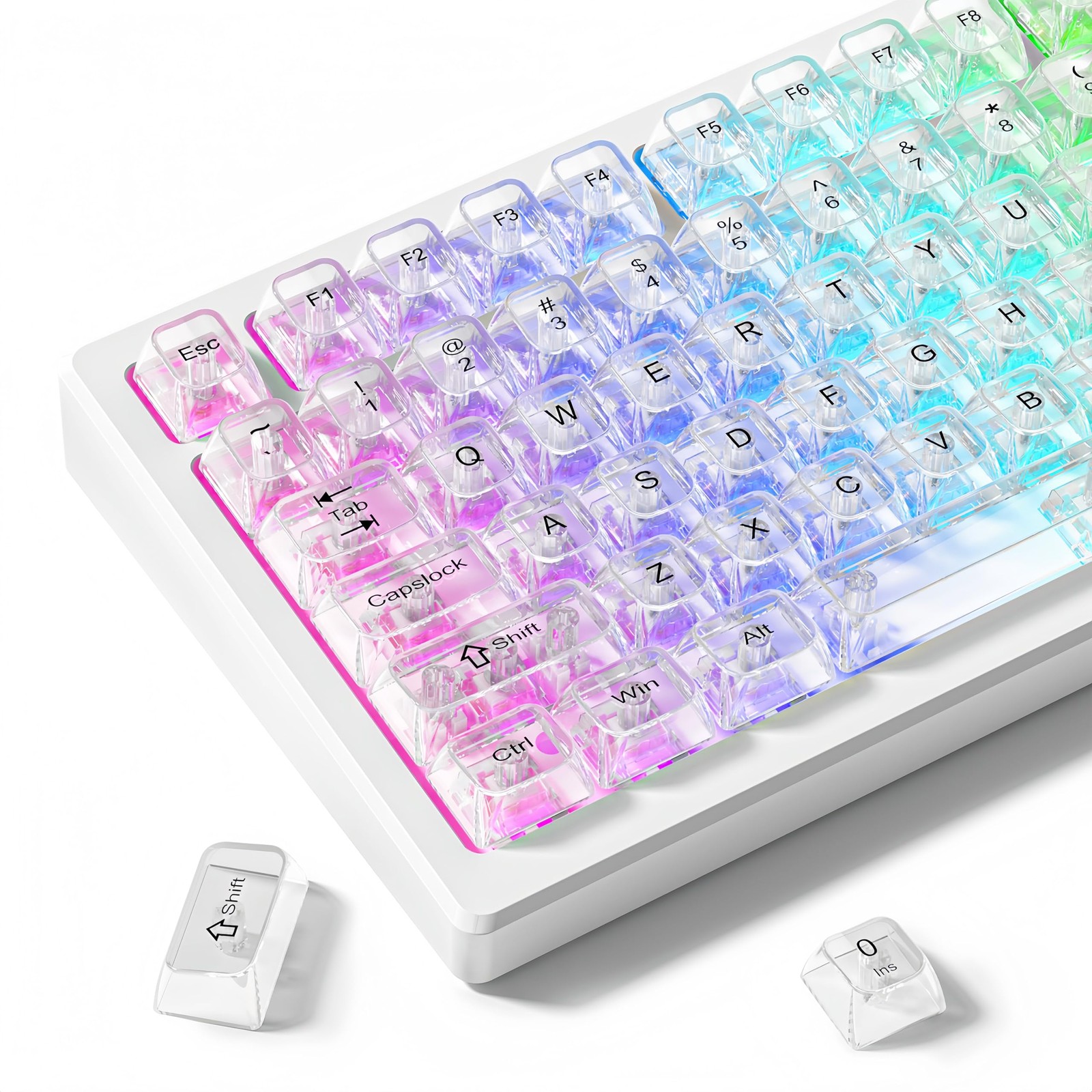 dagaladoo Clear keycaps,Transparent Keyboard keycaps,Jelly Key caps Set,Shine
