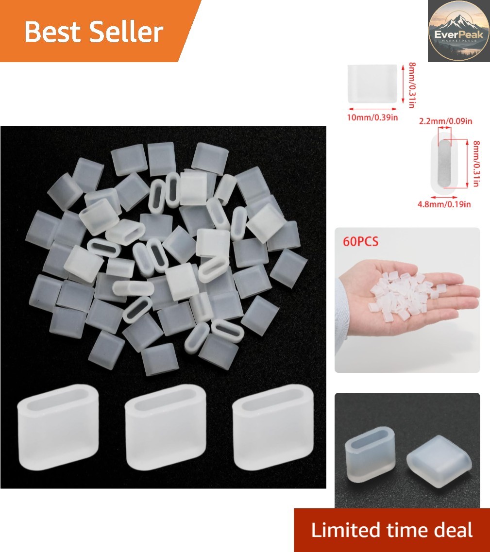 Versatile 60 Pcs Clear USB C Dust Caps - Perfect Fit for All Type-C Devices