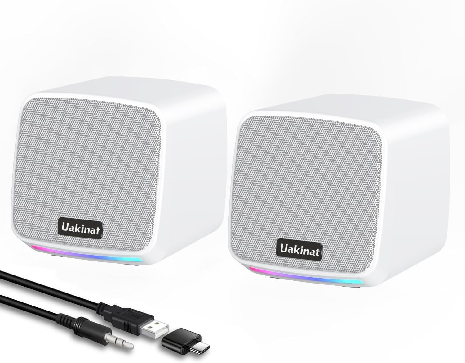 Computer Speakers for Desktop PC, USB Powered 3.5mm Aux Speaker for PC, Laptop