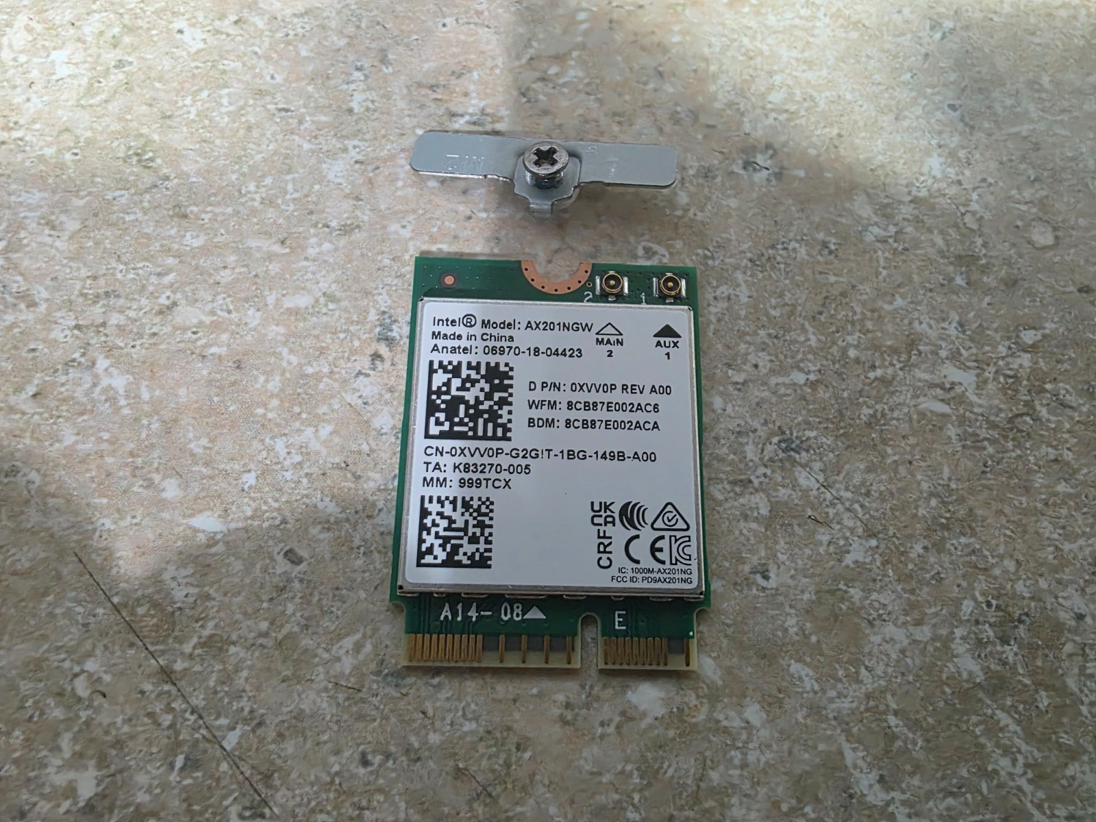 OEM DELL 5420 WIRELESS WIFI BLUETOOTH DUAL BAND CARD AX201NGW XVV0P TESTED