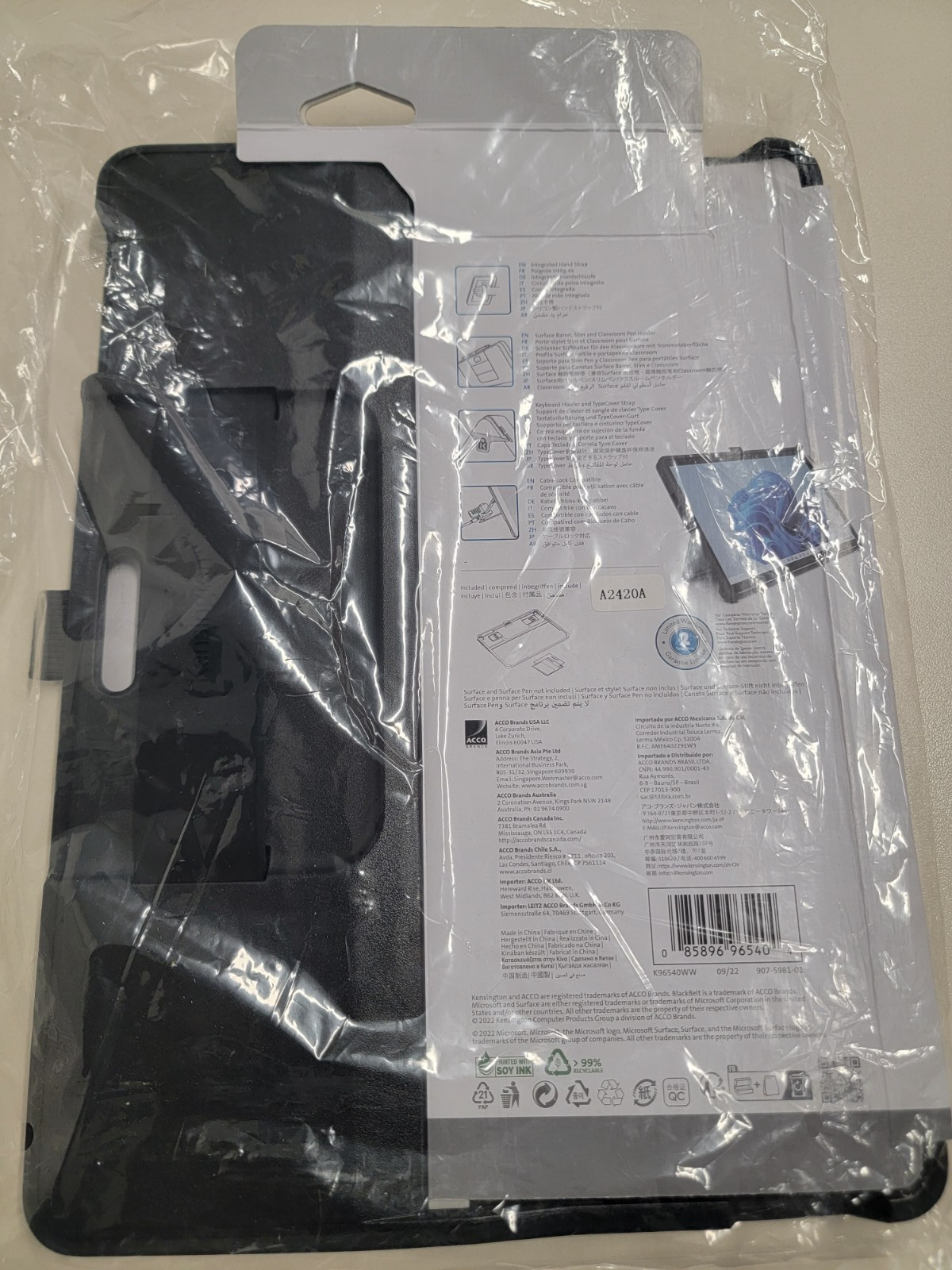 New Kensington K96540WW BlackBelt Rugged Case for Surface Pro 9
