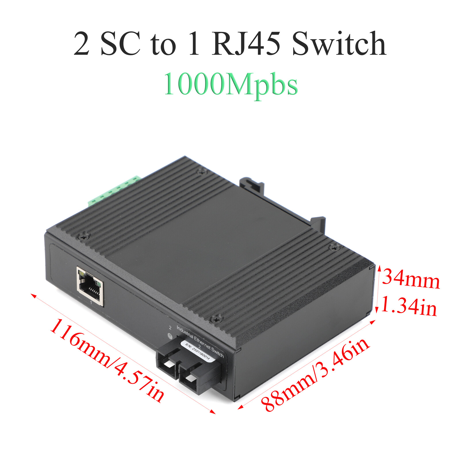 1PCS Gigabit Industrial POE Non-WEB/WEB Managed Switch Single-Mode SC