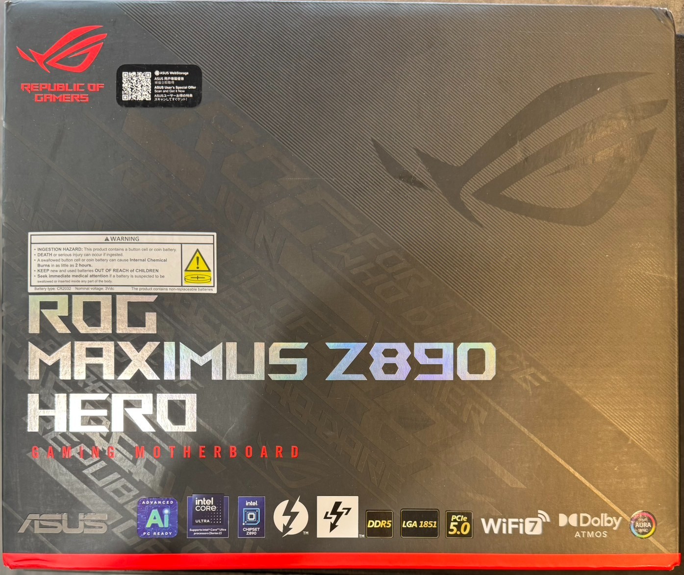 ASUS ROG MAXIMUS Z890 HERO (Socket LGA 1851) Intel Z890 ATX DDR5 Motherboard