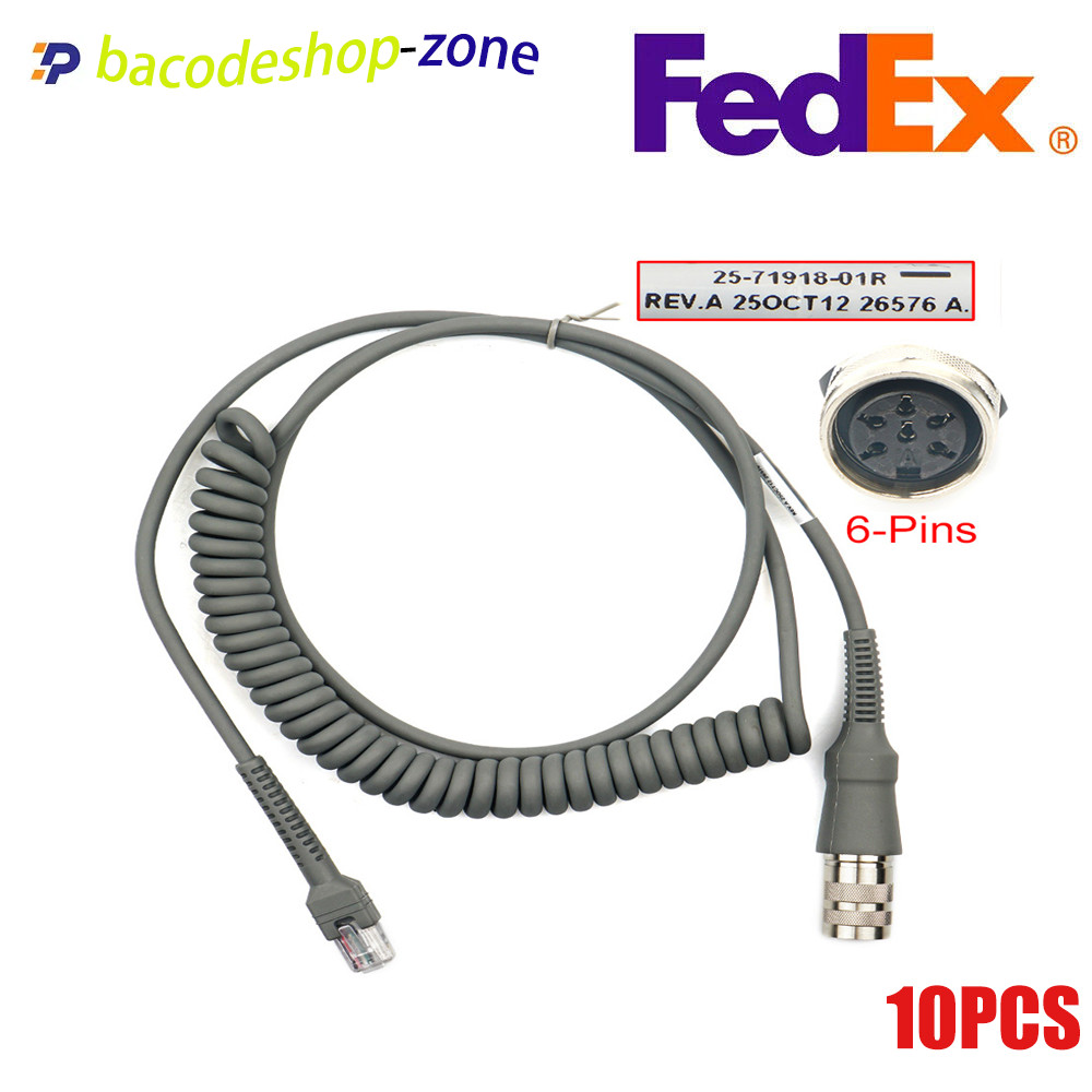 10Pcs 6Pin SCANNER CABLE CBL-71918-11R same as 25-71918-01R 9ft VC5090 to LS3408