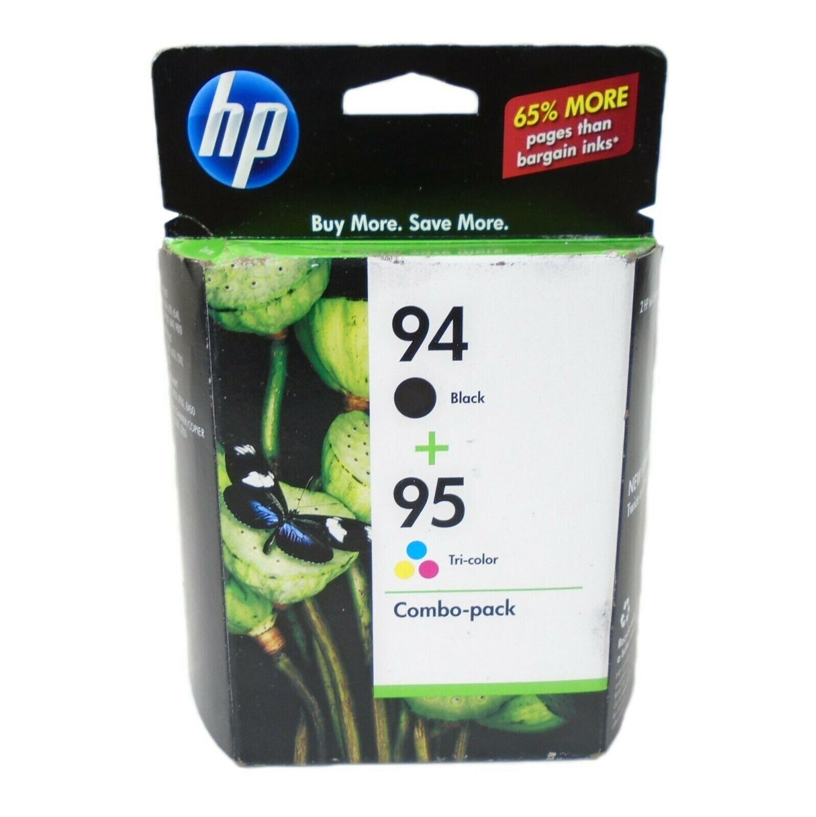 Set Genuine Factory Sealed HP 94 Blk & 95 Color Inkjet Cartridges dated 2018-21