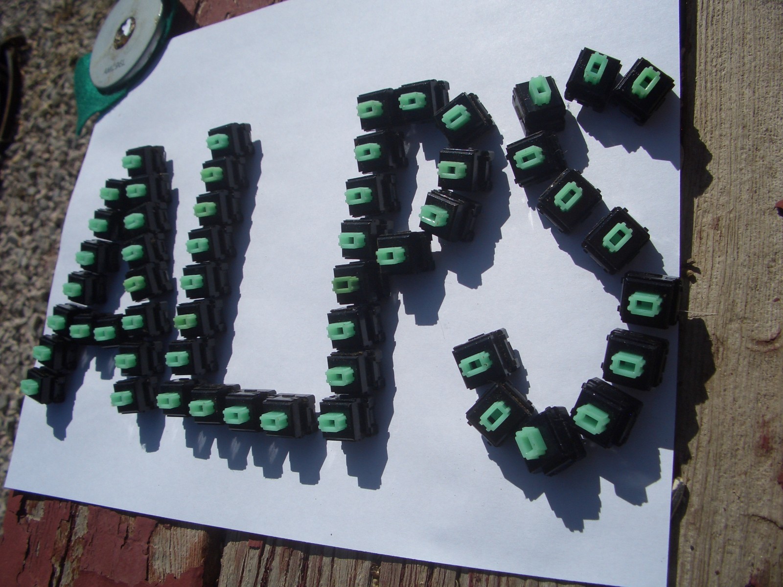 KEYSWITCHES:  SKCL "CLONE GREEN ALPS" SWITCHES, LOT-OF-TEN  $11.11  +$5.25 S/H