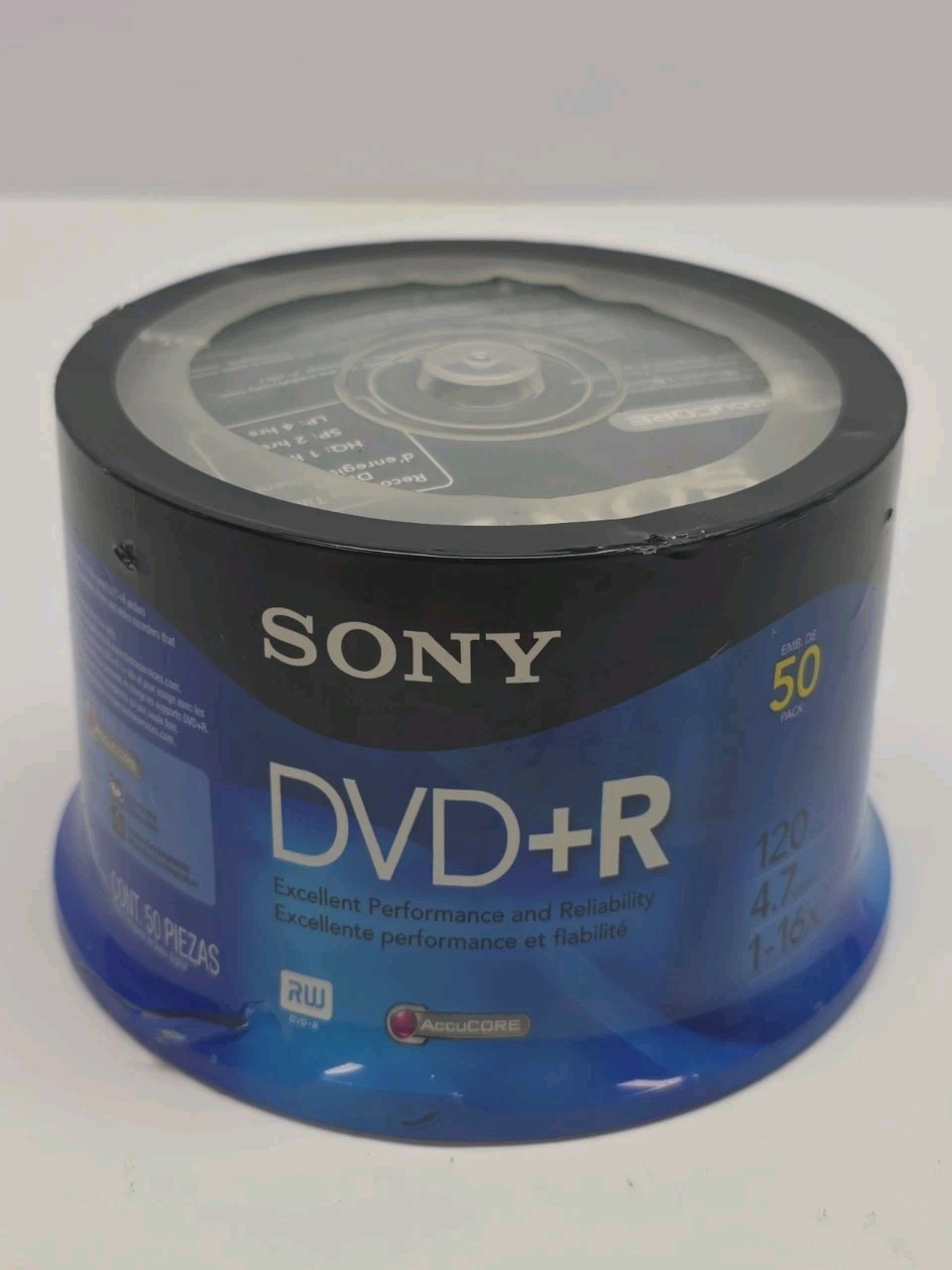 Sony DVD+R NEW SEALED 50-Pack Spindle Blank Media 4.7GB -120 min 16x Accucore