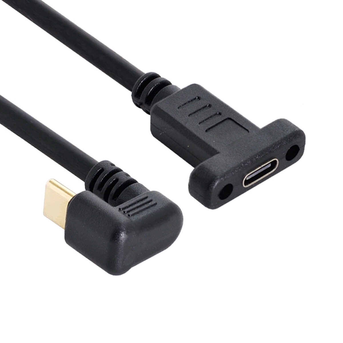Cablecy U Shape Back Angled 180 Degree USB-C USB 3.1 Type C Male to Female Cable