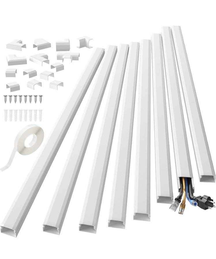 Yecaye Cable Management Channel Set of 2 White CMC-02 Cord Concealer Kit NIB