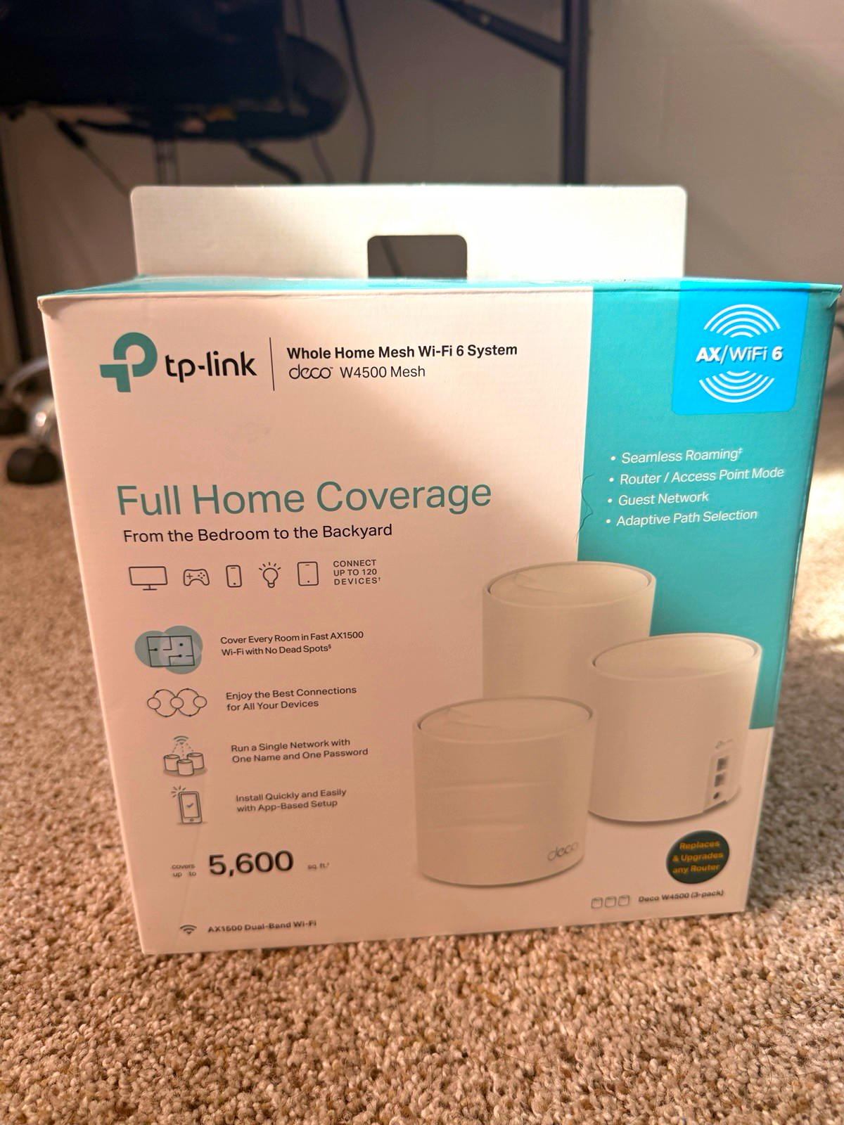 TP-LINK Deco W4500 Mesh Wi-Fi 6 AX1500 Dual-Band Router 3-Pack White