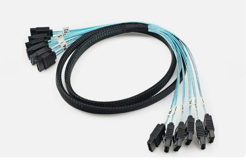 Long SATA 3.0 Cable for Server Hard Disk Data Cable 6,6 Gbps High Speed 6pcs/Set