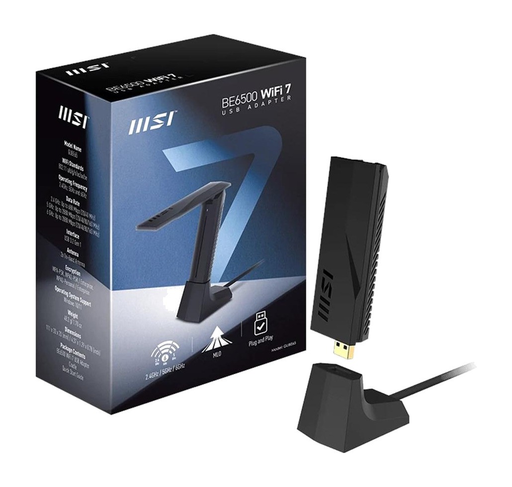 MSI Triband USB Wireless Adapter GUBE65 BE6500 WIFI-7
