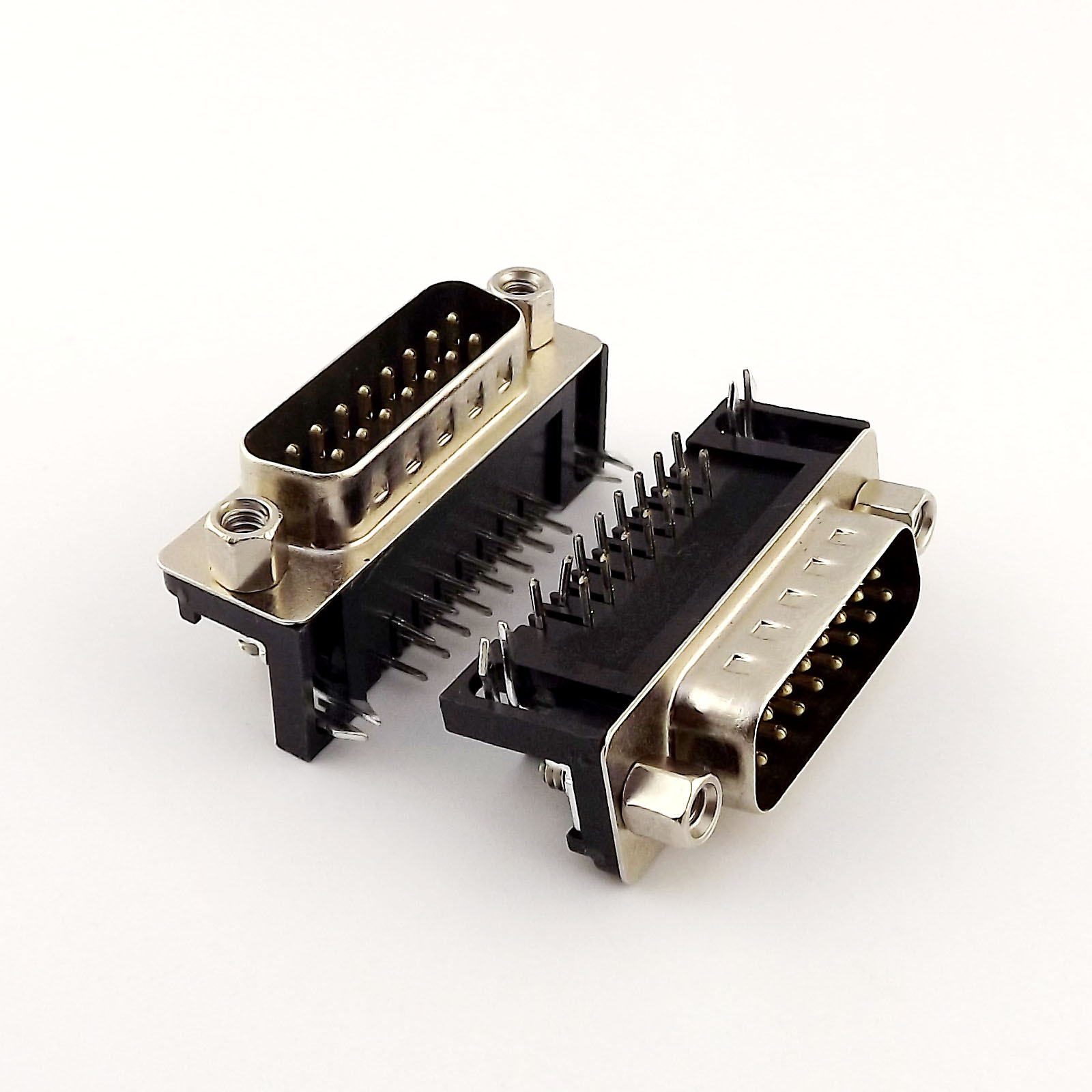 10pcs VGA DB15 15 Pin D-SUB 2 Rows Male Right Angle PCB Solder Connector Adapter