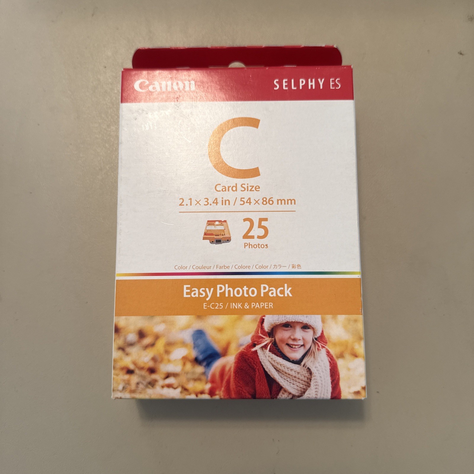 Canon Selphy ES Card Size Paper & Ink Easy Photo Pack 25 Cr E-C25 2.1’x3.4’ NIB