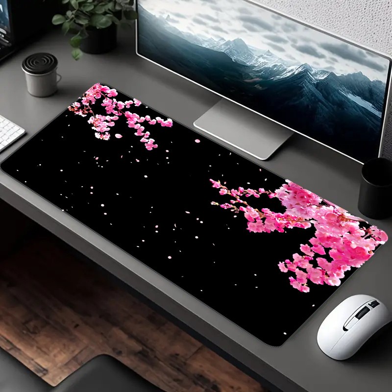 1pc Extra Large Gaming Mouse Pad with Cherry Blossom Design Mouse Pads for Desk♪