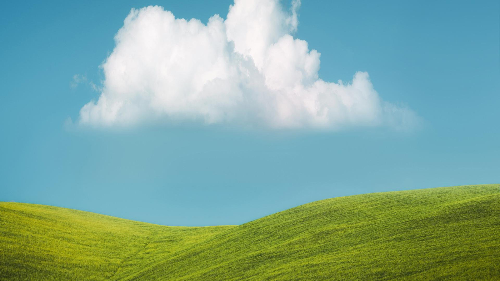 Landscape grass mountains clouds hills Custom Gaming Mat Desk