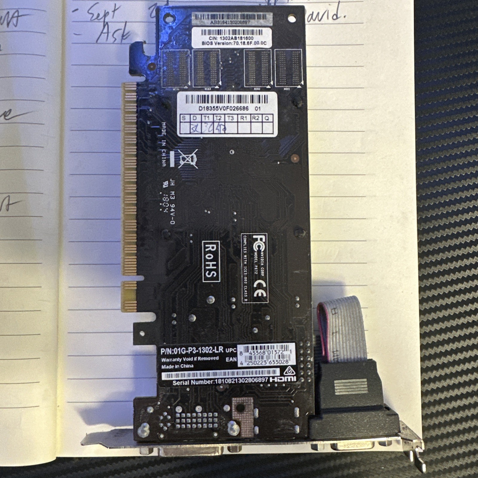 NVIDIA GEFORCE NVIDIA P672 GS 01G-P3-1302-LR GRAPHICS CARD