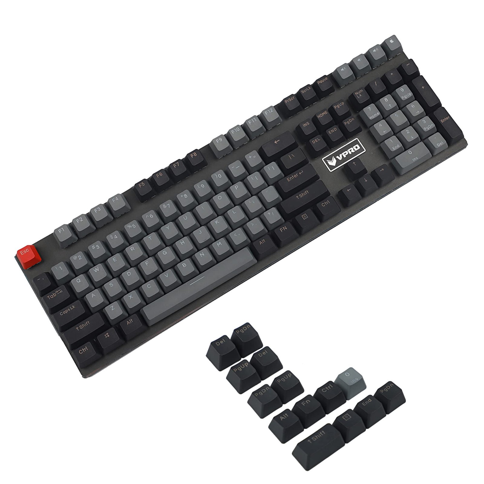 Double Shot 122 Dyed PBT Shine Through OEM Profile Keycap Rainbow Carbon Suns...