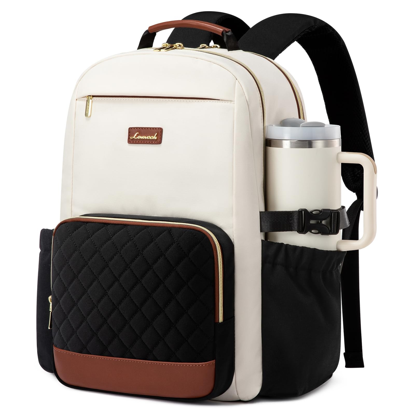 LOVEVOOK Laptop 15.6 Inch, Beige - Black - Chestnut Brown + Diamond-shaped