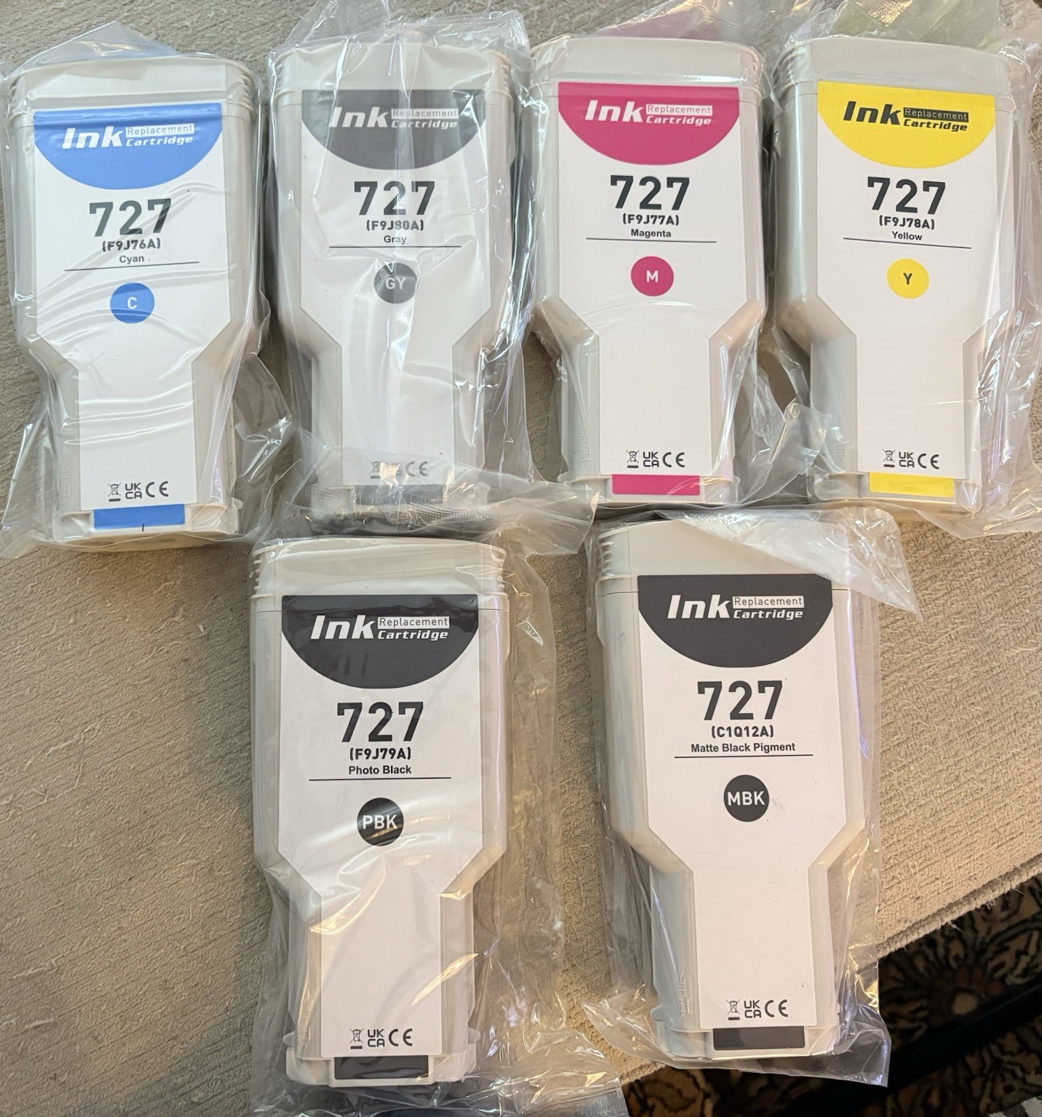 300 ml Ink Cartridge 727 For HP Design Jet T1530 920 1500 2500 930 2530 6pcs/set