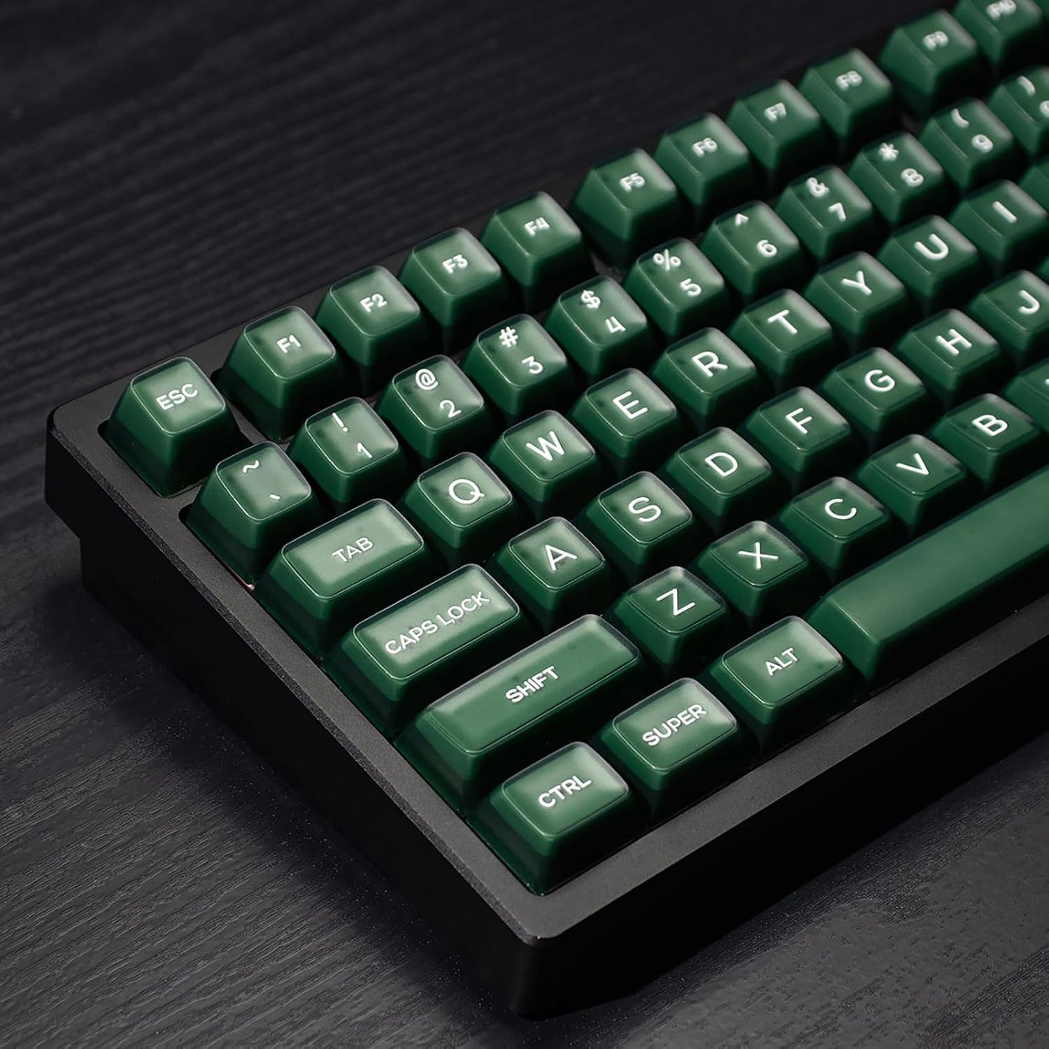 142 Keys PBT Doubleshot SA Keycaps Dark Green Translucent Set 