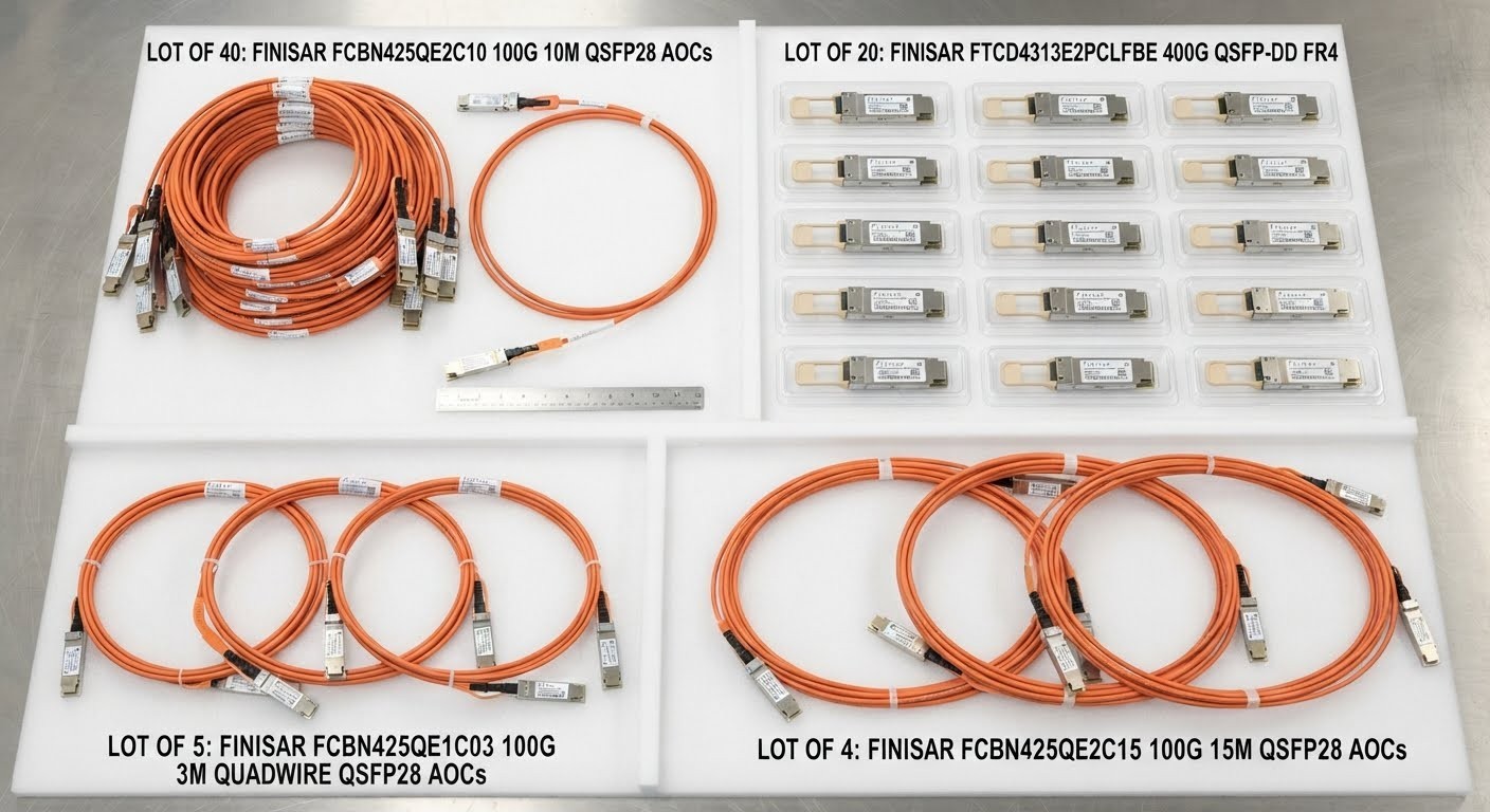 LOT OF 69 FINSAR FCBN425QE2C10 FTCD4313E2PCLFBE FCBN425QE1C03 FCBN425QE2C15