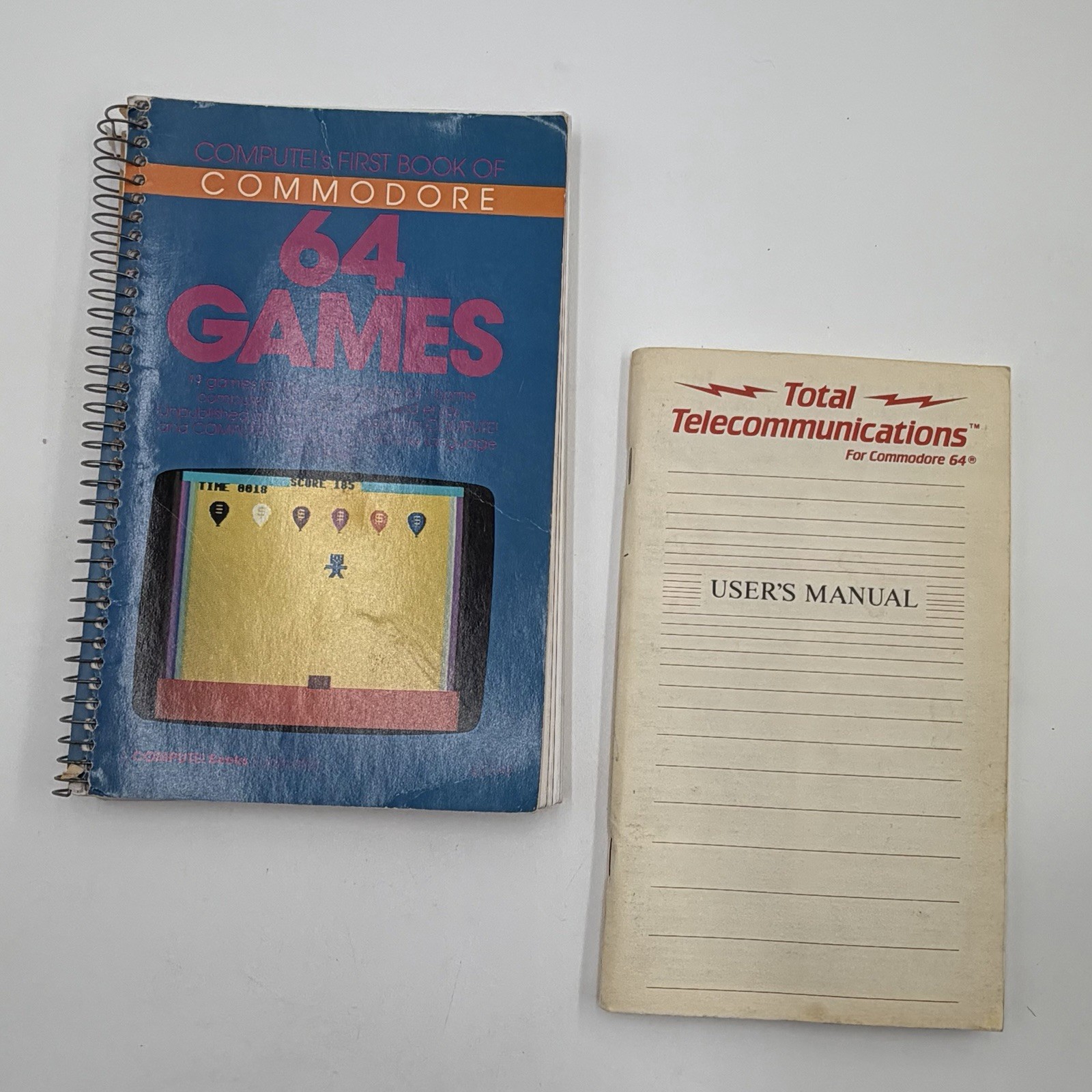 2 Commodore 64 Books Games And Total Telecommunications VTG 