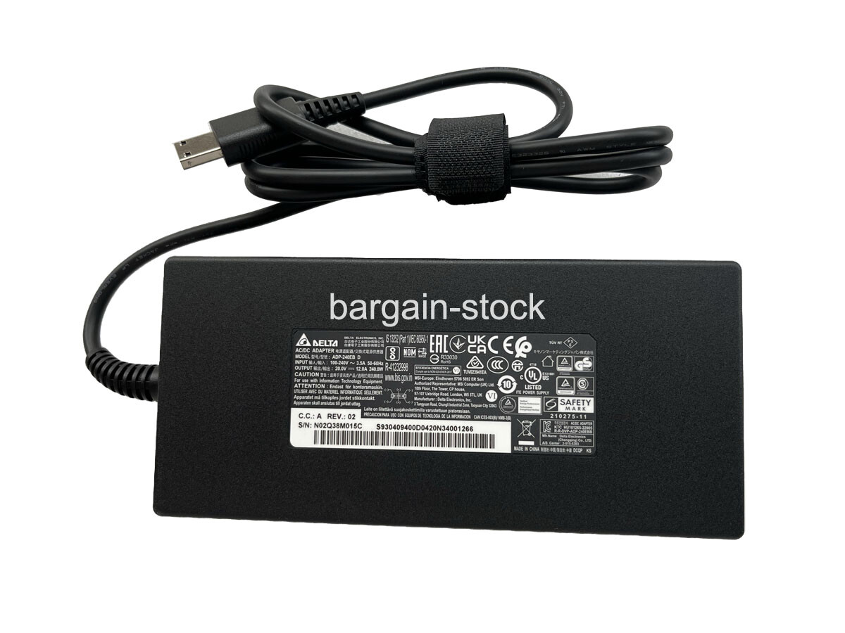 Delta 240W AC Adapter Charger For MSI Stealth A16 AI+ A3XVGG A3XVFG A3XVEG A3HVG