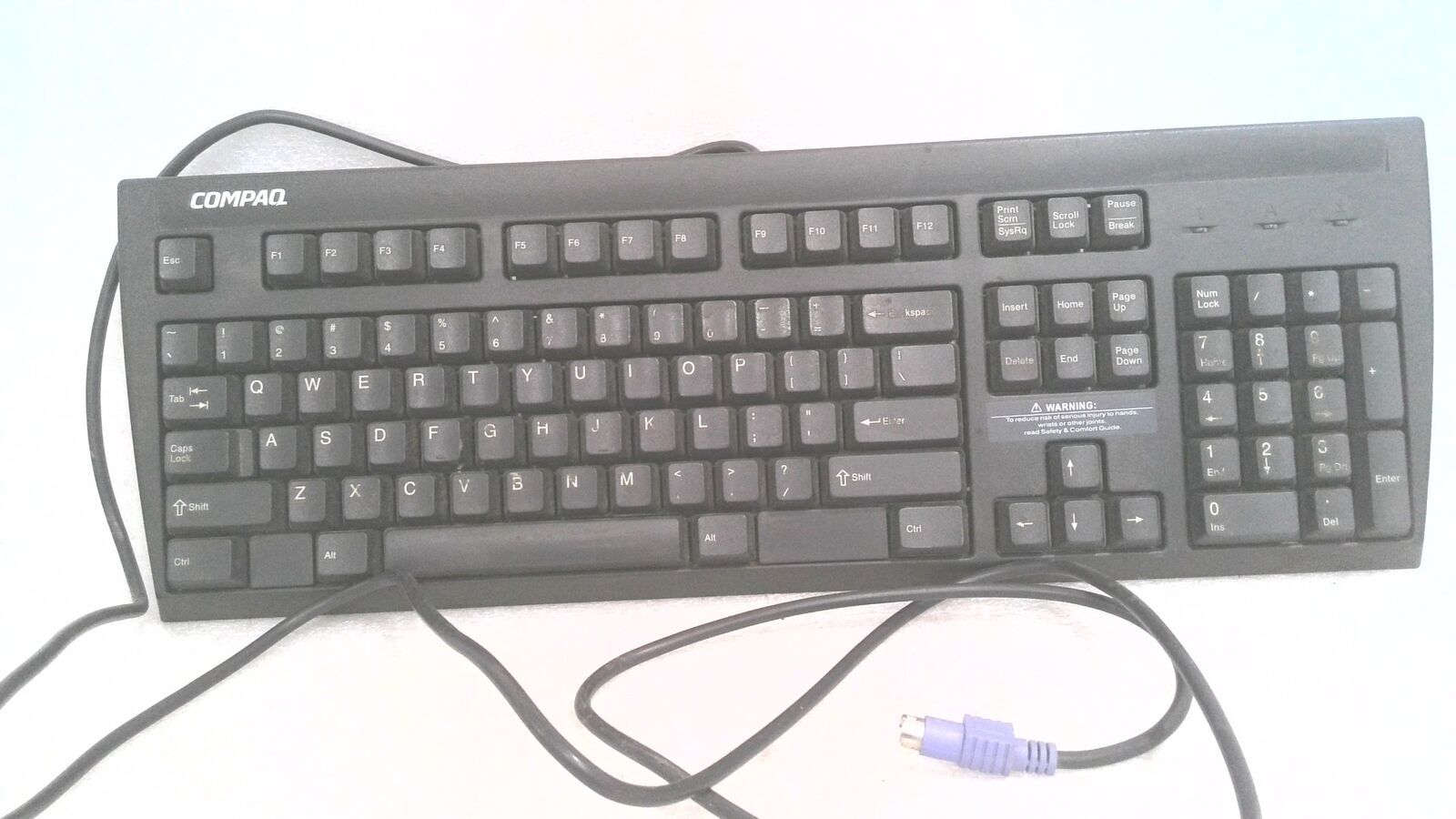 COMPAQ KB-9965 DESKTOP KEYBOARD, PS/2,BLACK, 5V-200MA, 296433-008 DOM 244000-001