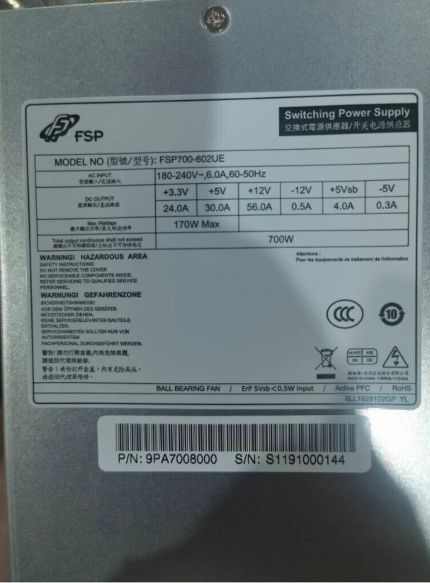 1Pcs New FSP700 602UE FOR FSP 2U rated 700W server power supply FSP700-602UE