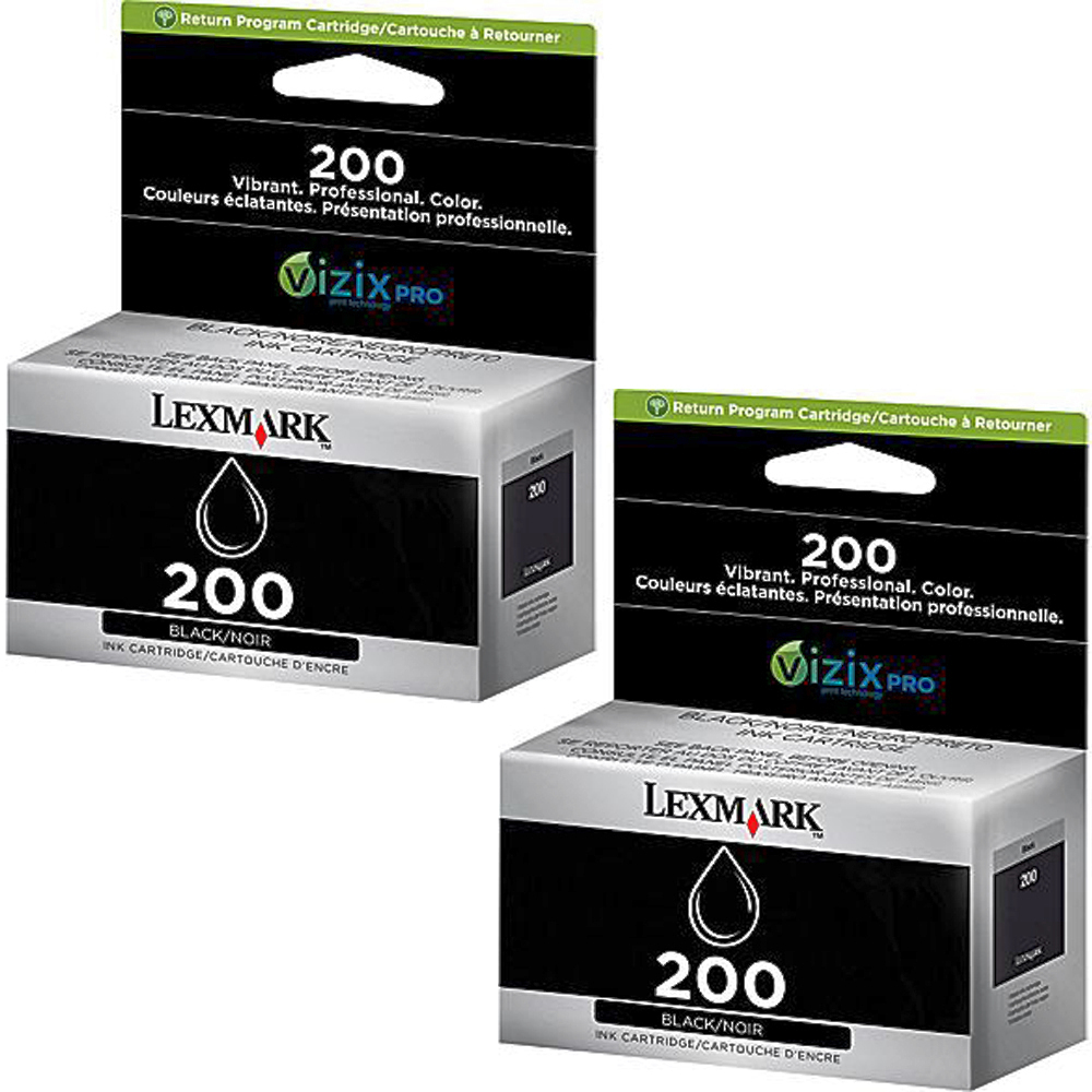Lexmark 200 Black 2 pack Ink Genuine OEM Cartridges For Pro 4000c 5000 5500