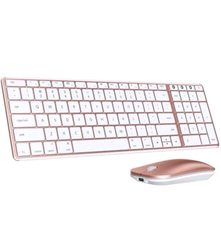 seenda Bluetooth Keyboard & Mouse for Apple Mac, SKM64-2 Rechargeable, Rose Gold