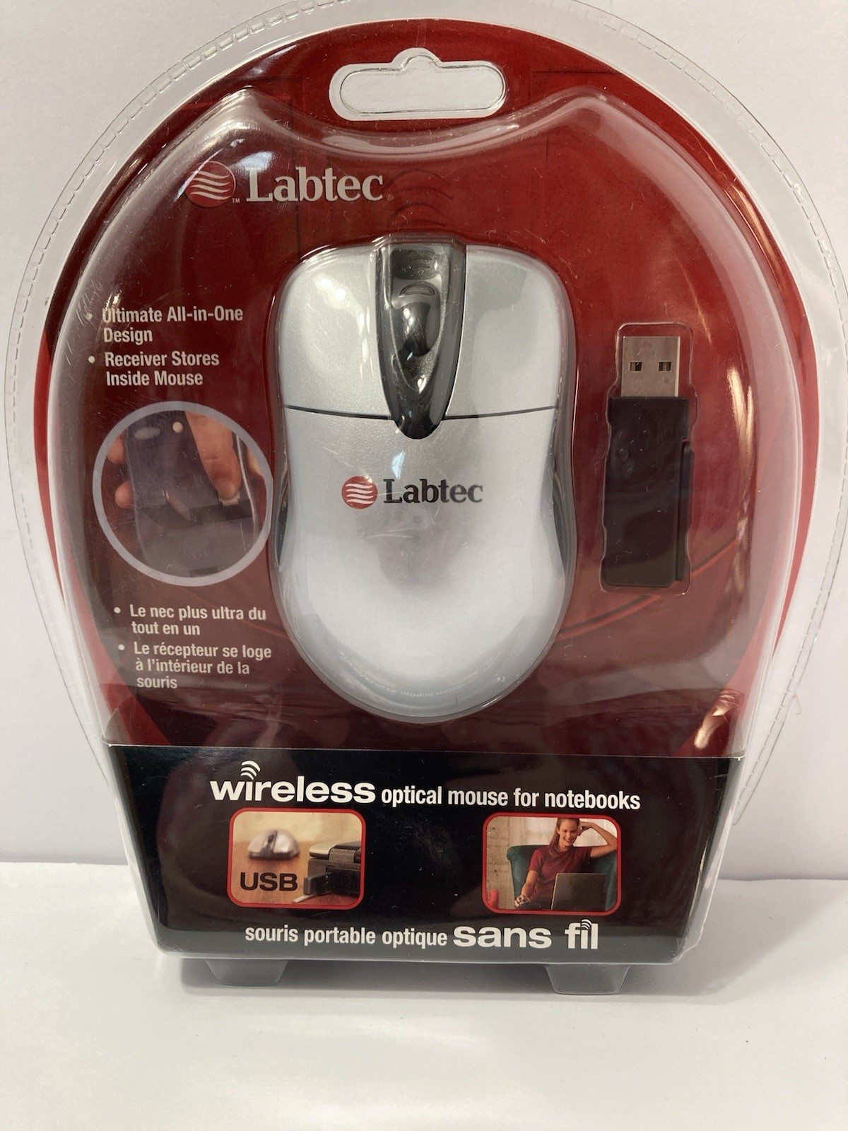 labtec wireless optical mouse for notebooks new/sealed